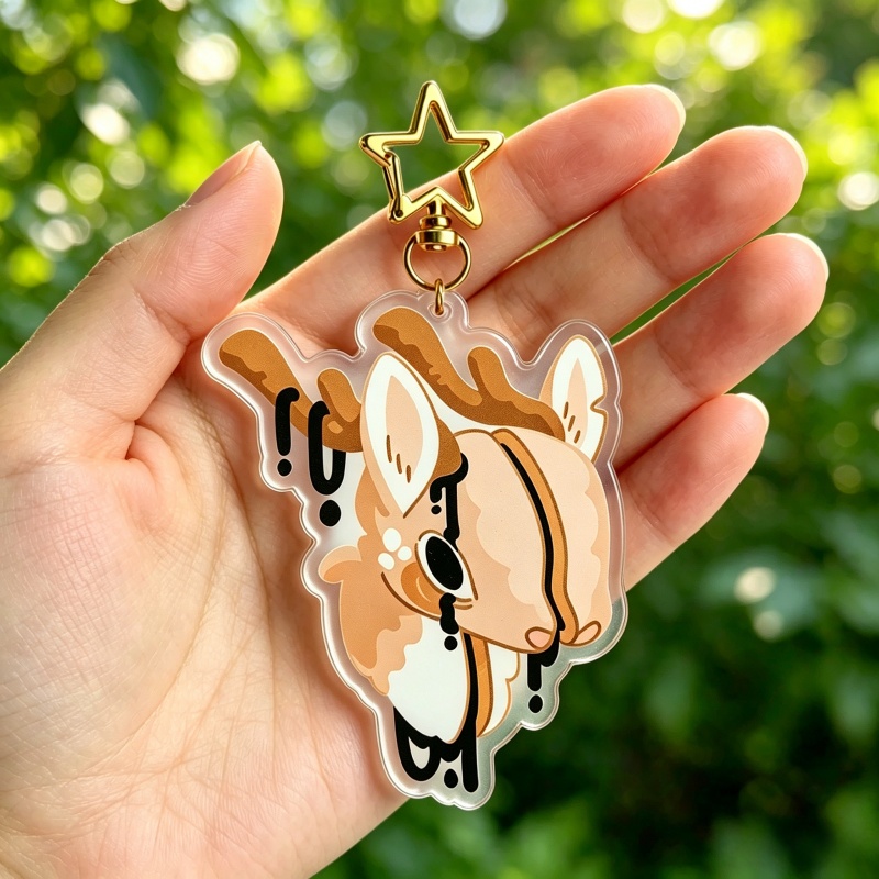 Retro Gaming Keychain - Dripping Gore Deer Acryl sleutelhanger Gothic