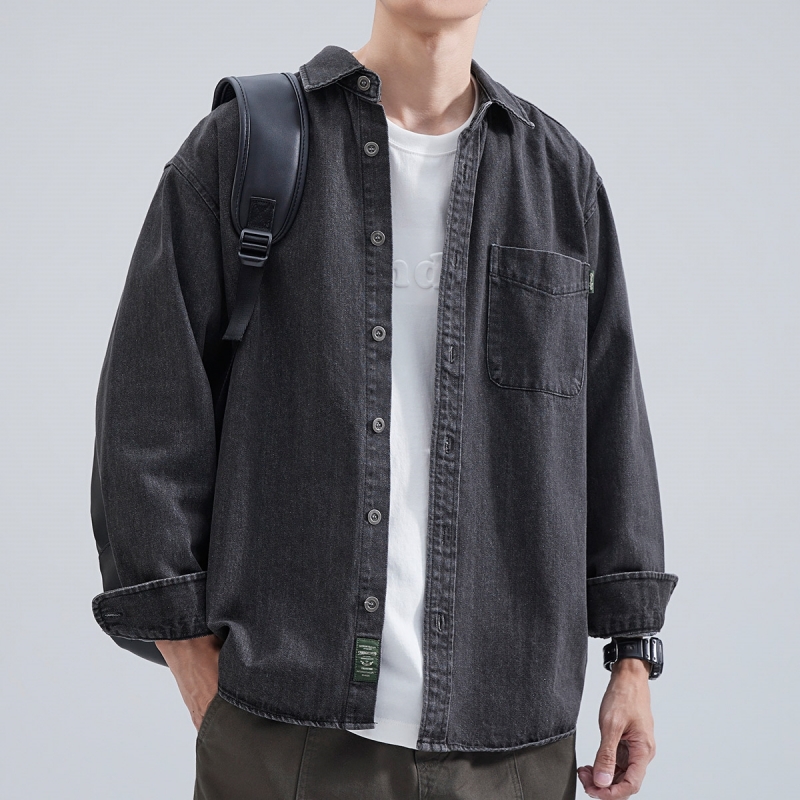 Retro Gaming Jacket - Denim overhemd heren met lange mouwen
