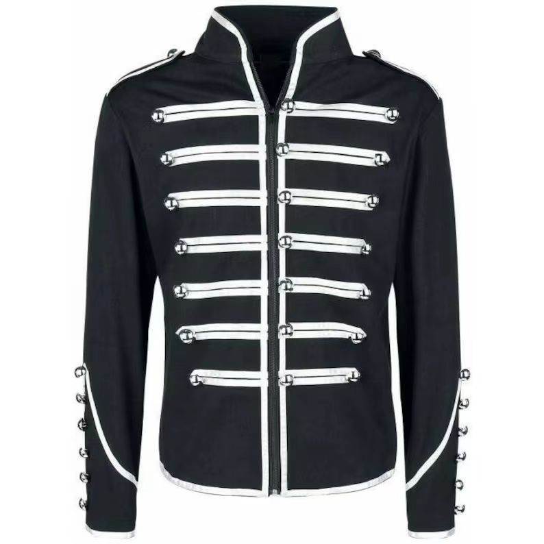 Retro Gaming Jacket - Heren Steampunk Gotische Militaire Jas Met