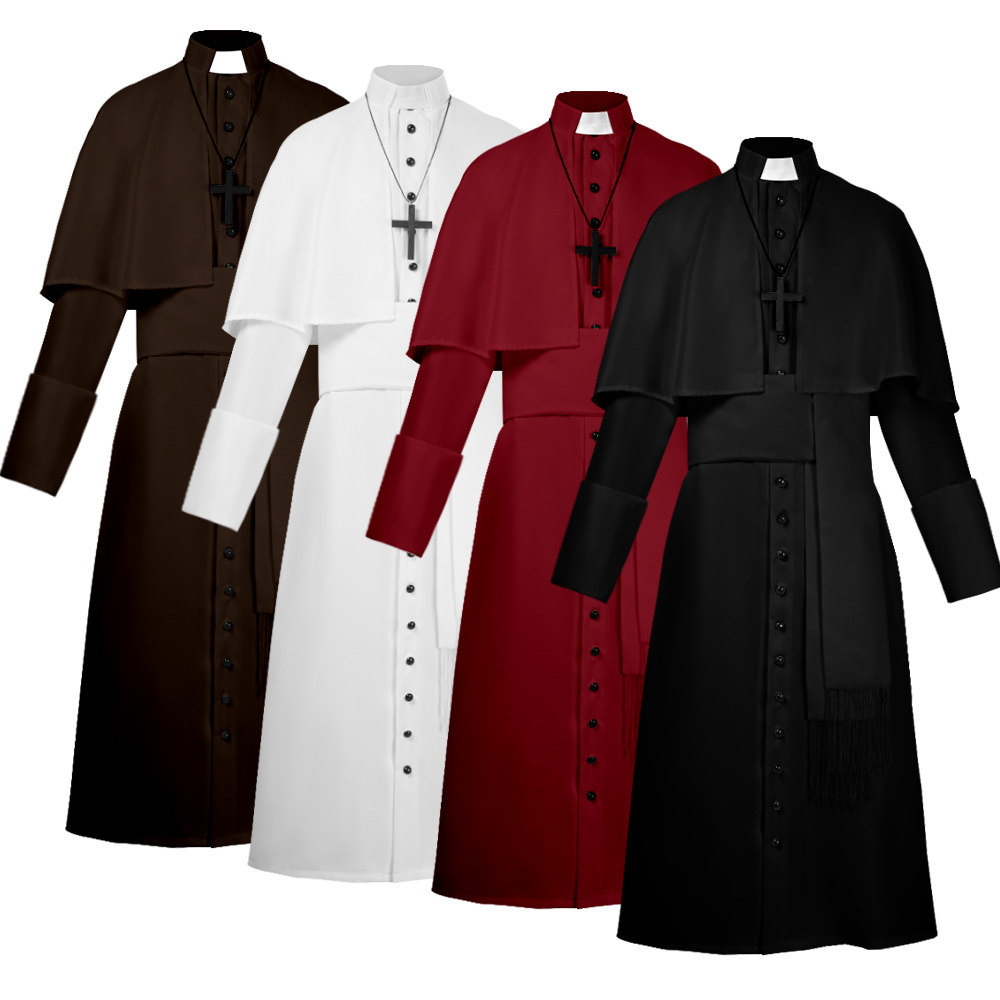 Retro Gaming Jacket - Middeleeuwse Renaissance Retro Priester Cosplay Kostuums
