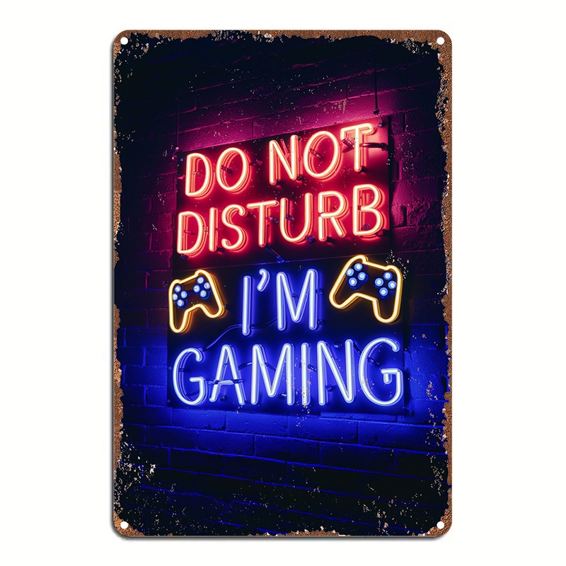 Retro Gaming Cafe - Retro videospel neonbord 'Niet storen, ik