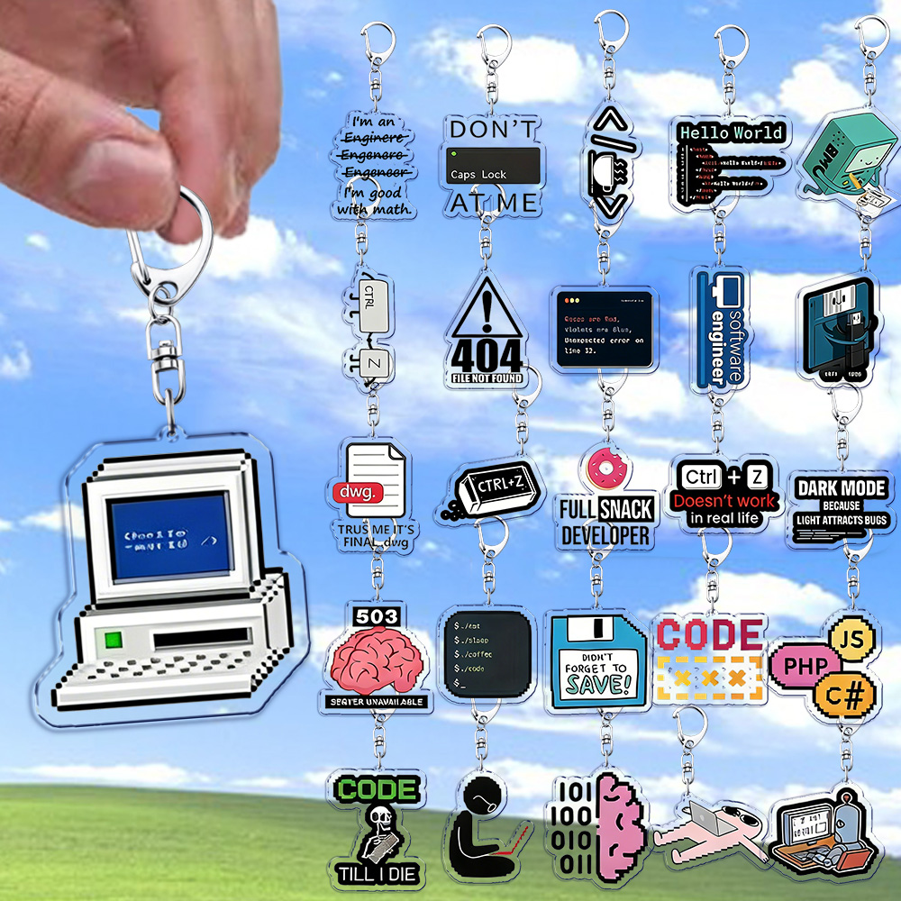 Retro Gaming Keychain - Grappige XP 98 Windows 10 computer
