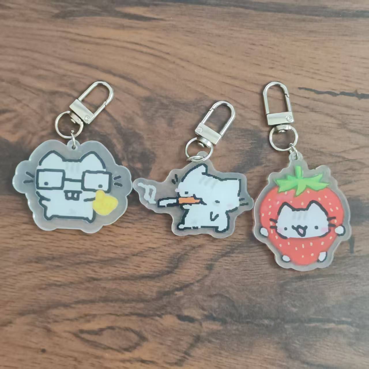 Retro Gaming Keychain - 2D platte pixel kat sleutelhanger -