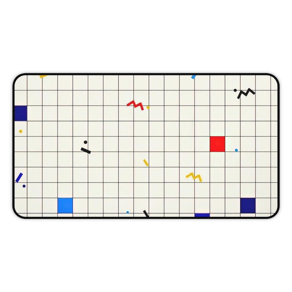 Retro Gaming Xl - Retro Geometrische Grid Bureaumat Muismat Memphis