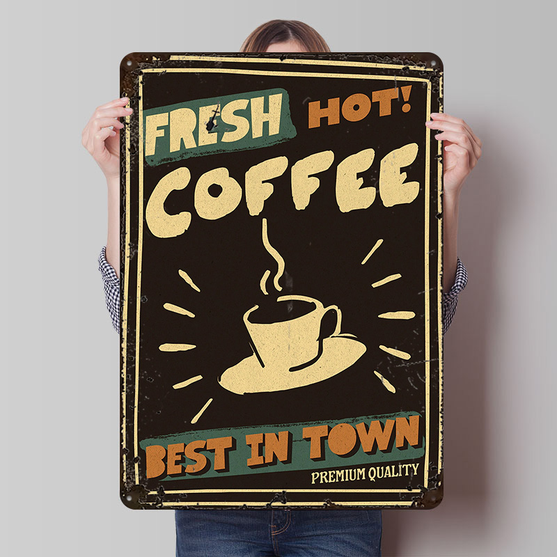 Retro Gaming Shops - Koffieshop Vintage Poster Aangepaste Vintage Metalen
