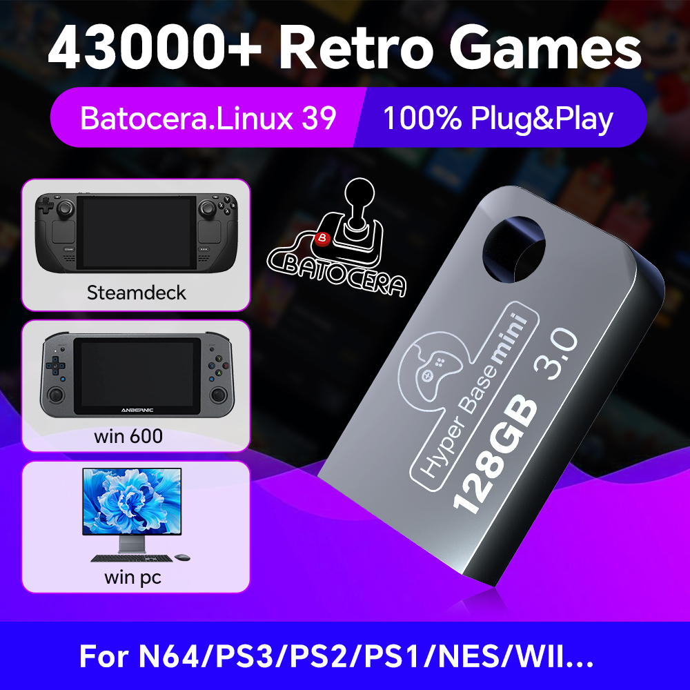 Retro Gaming Console Handheld - Batocera 128G Usb Flash Drive Voor