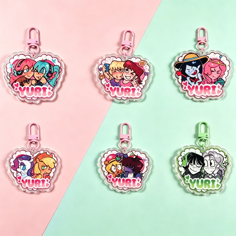 Retro Gaming Keychain - Yuri Time acryl sleutelhanger schattig stripfiguur