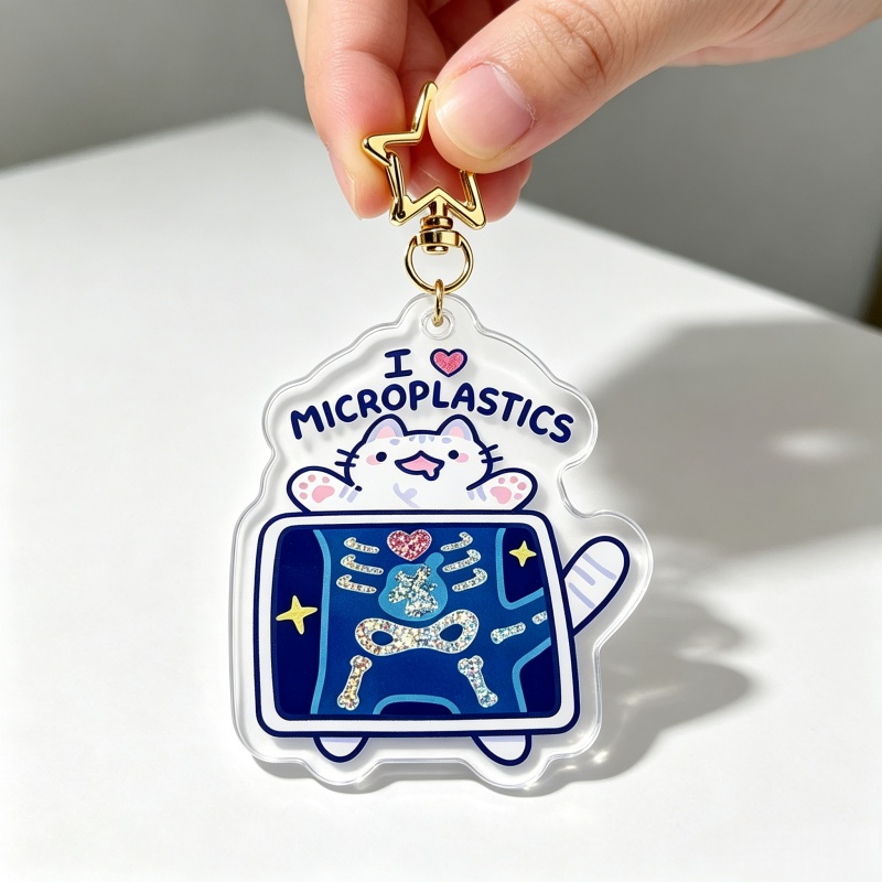 Ik hou van microplastic katten - Retro Gaming Keychain recensie en prijs