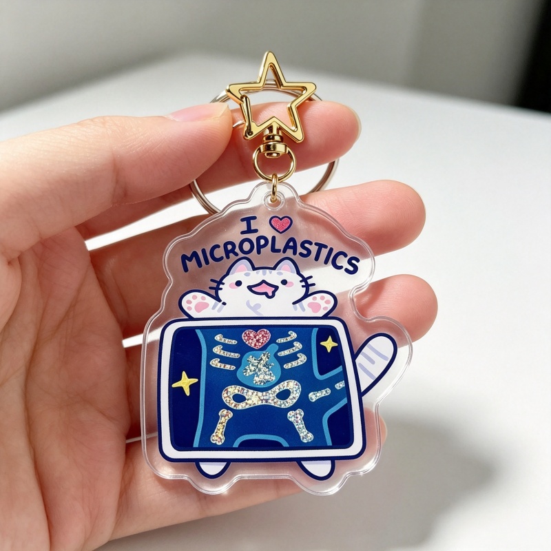 Ik hou van microplastic katten - Retro Gaming Keychain recensie en prijs