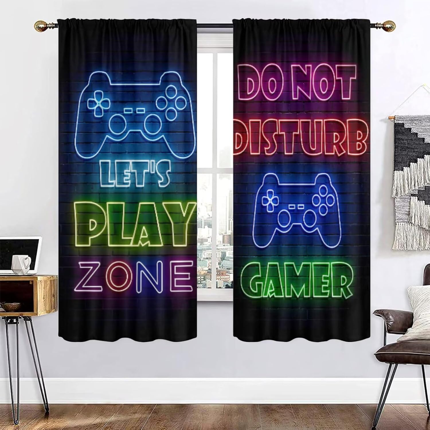 Gaming Gamer Gordijngordijnen  - Retro Gaming Cafe recensie en prijs