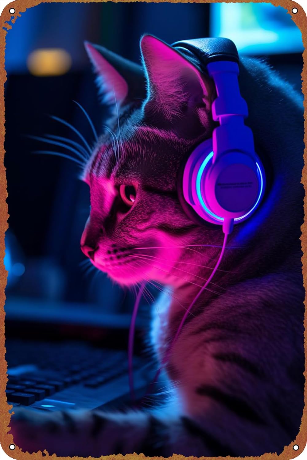 Gaming Cat Game Poster Metalen - Retro Gaming Cafe recensie en prijs
