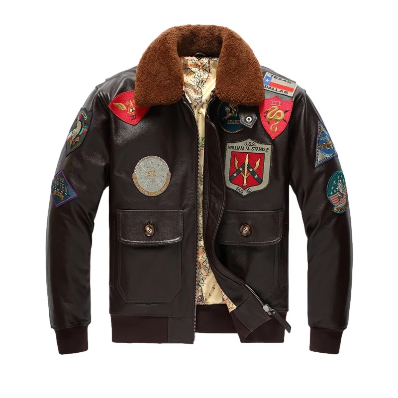 Donkerbruin pilotenleren jack  - Retro Gaming Jacket recensie en prijs
